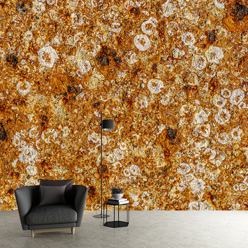 Rusted Steel Mural Decal Industrial Style Wall Covering for Living Room