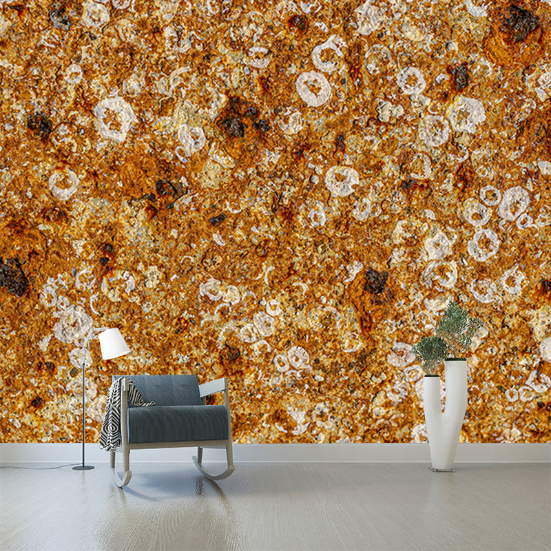 Rusted Steel Mural Decal Industrial Style Wall Covering for Living Room