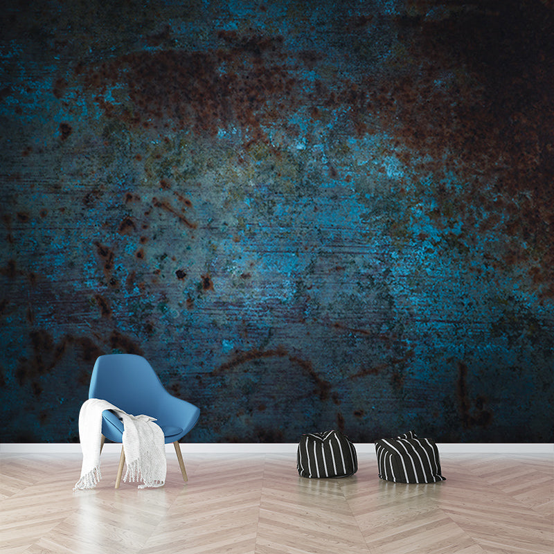 Rusted Steel Mural Decal Industrial Style Wall Covering for Living Room