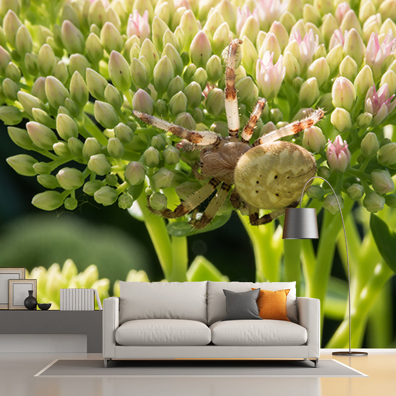 Green Plants Mural Wallpaper for Reading Room Waterproofing, Custom Size Available