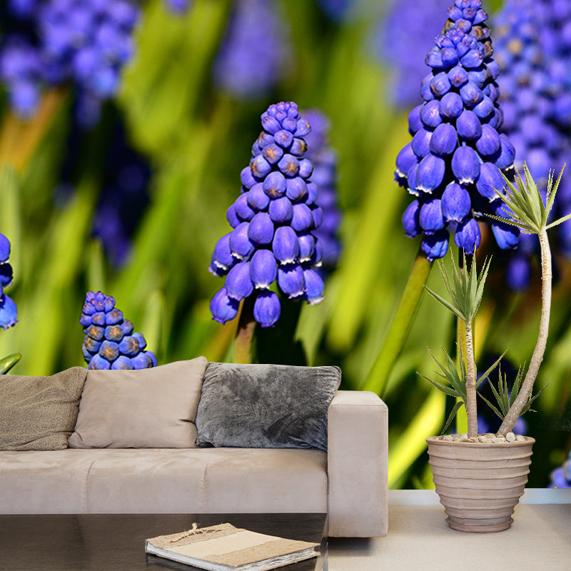 Hyacinth Mural Wallpaper Moisture Resistant Home Decor for Sitting Room