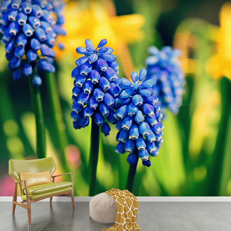Hyacinth Mural Wallpaper Moisture Resistant Home Decor for Sitting Room
