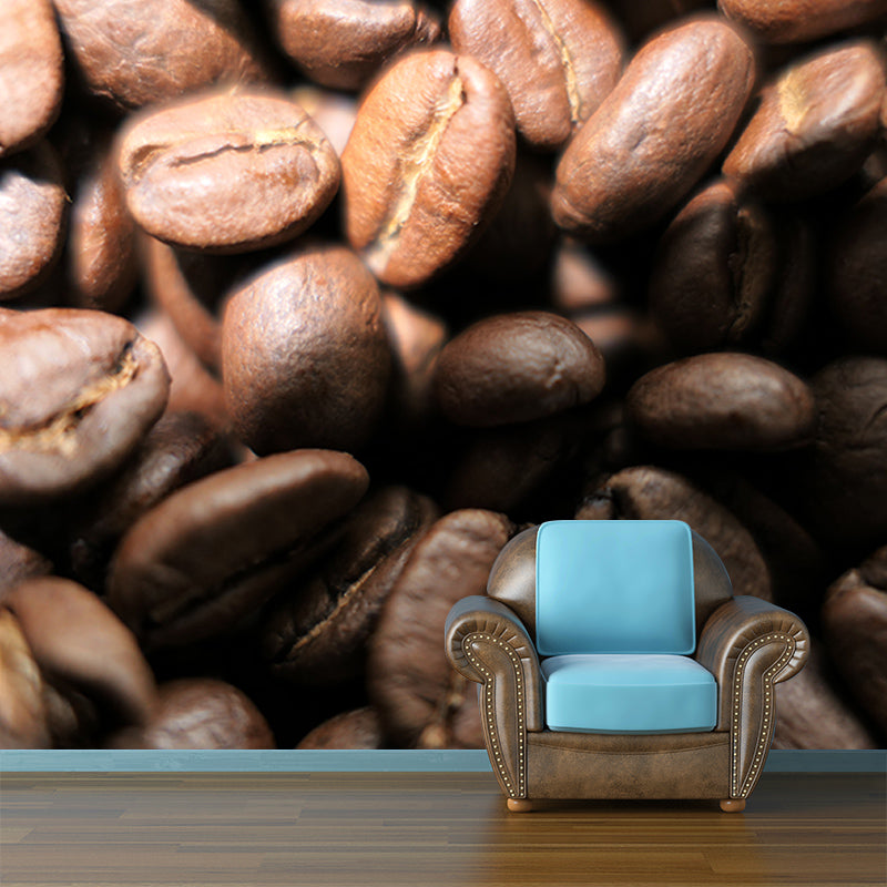 Coffee Beans Wall Mural for Coffee Shop Decor Stain Resistant, Custom Size Available