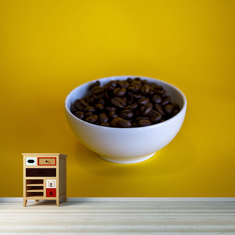 Coffee Beans Wall Mural for Coffee Shop Decor Stain Resistant, Custom Size Available