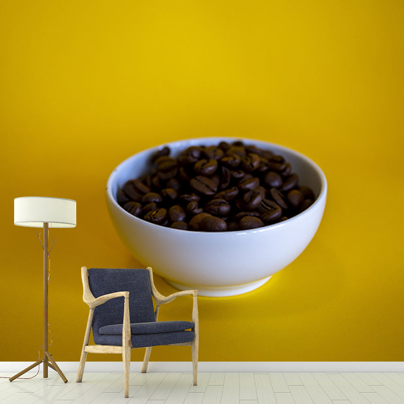 Coffee Beans Wall Mural for Coffee Shop Decor Stain Resistant, Custom Size Available