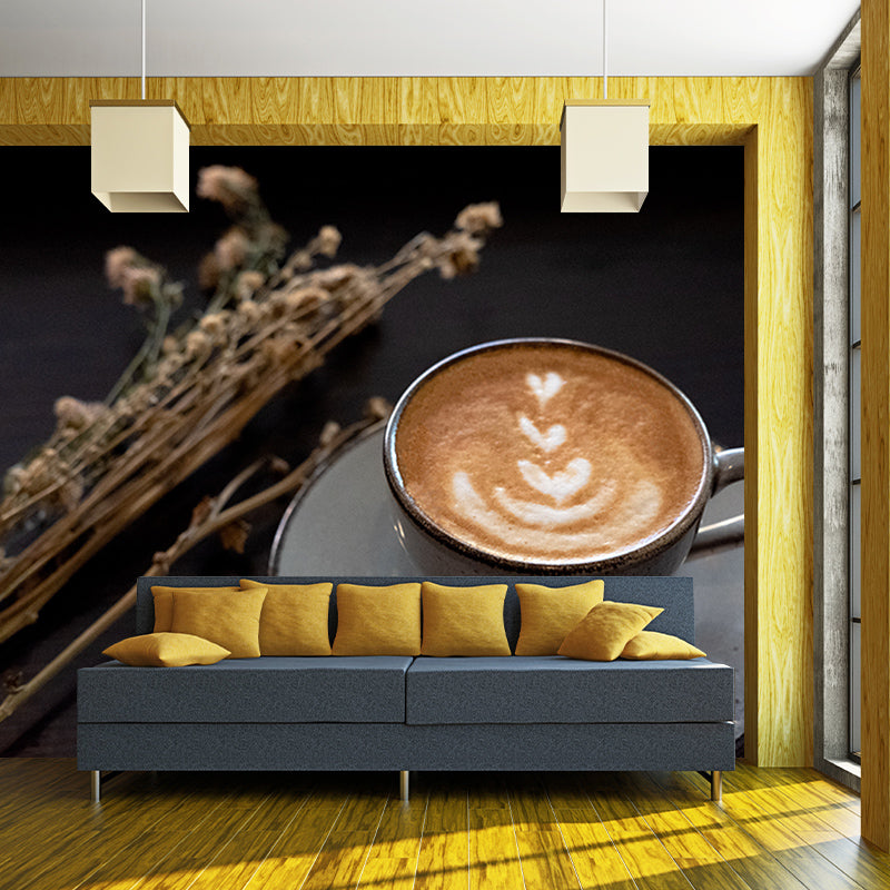 Coffee Mural Stain-Resistant Coffee Shop Wall Decoration, Custom Size Available