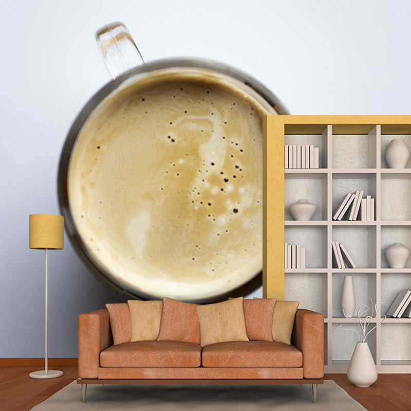 Coffee Mural Stain-Resistant Coffee Shop Wall Decoration, Custom Size Available