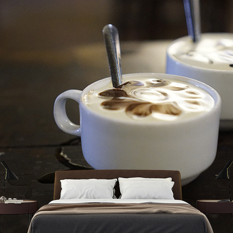 Coffee Mural Stain-Resistant Coffee Shop Wall Decoration, Custom Size Available
