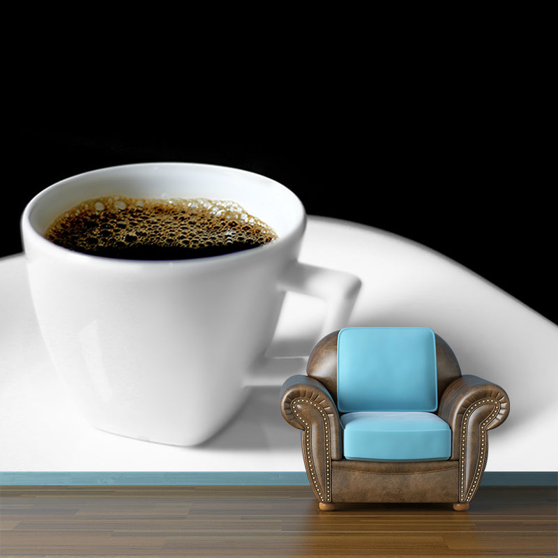 Coffee Mural Stain-Resistant Coffee Shop Wall Decoration, Custom Size Available