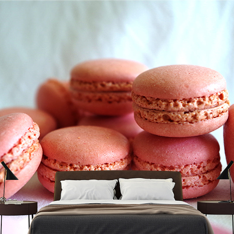 Macaron Dim Sum Mural Modern Decorative Dessert Shop Wall Art, Stain Resistant