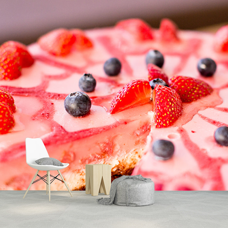 Simple Dessert Shop Murals Decor Cheesecake Dessert Mural Wallpaper, Custom Size Available