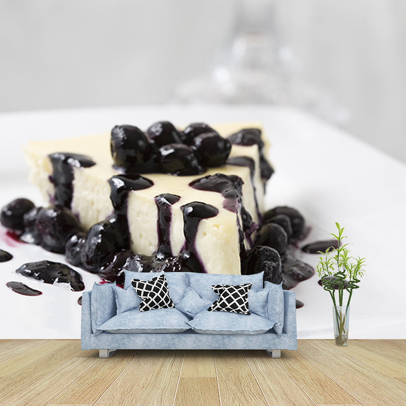 Simple Dessert Shop Murals Decor Cheesecake Dessert Mural Wallpaper, Custom Size Available