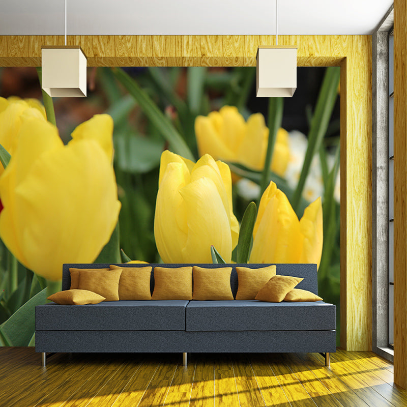 Tulip Wall Mural Decal for Living Room Flower Wall Decor, Customized Size Available