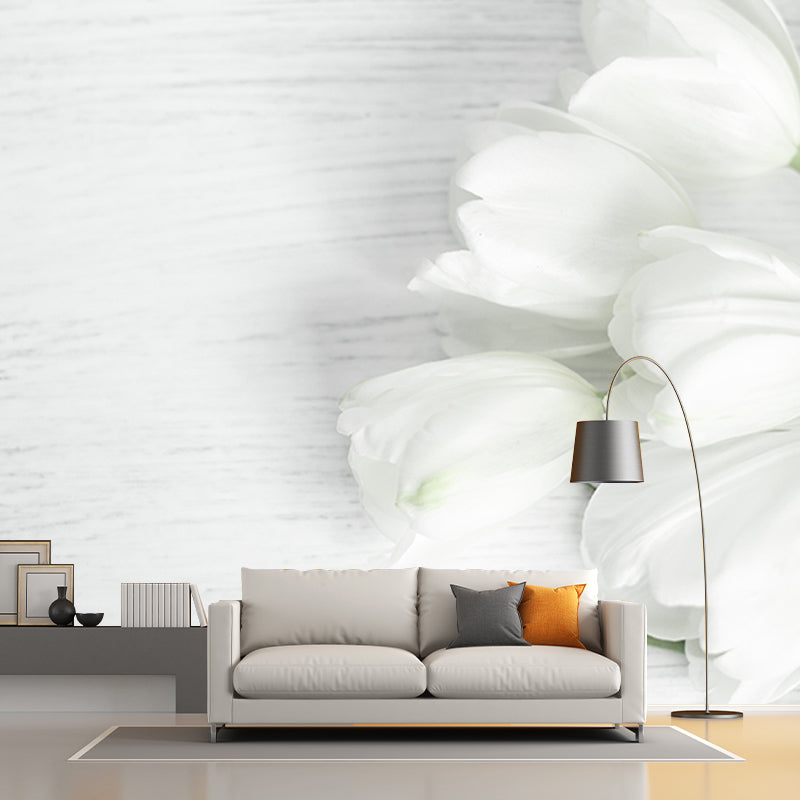 Tulip Wall Mural Decal for Living Room Flower Wall Decor, Customized Size Available