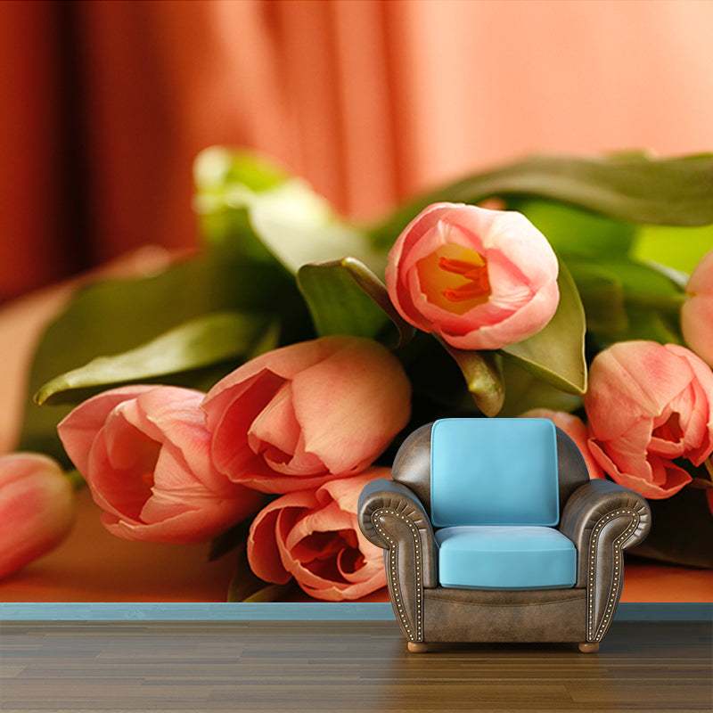 Beautiful Tulip Flower Mural Wallpaper Bedroom Wall Decor, Customized Size Available