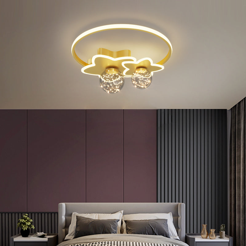 Geometric Flush Mount Light Modern 3 Light Flush Mount Light Fixtures with Glass Shade