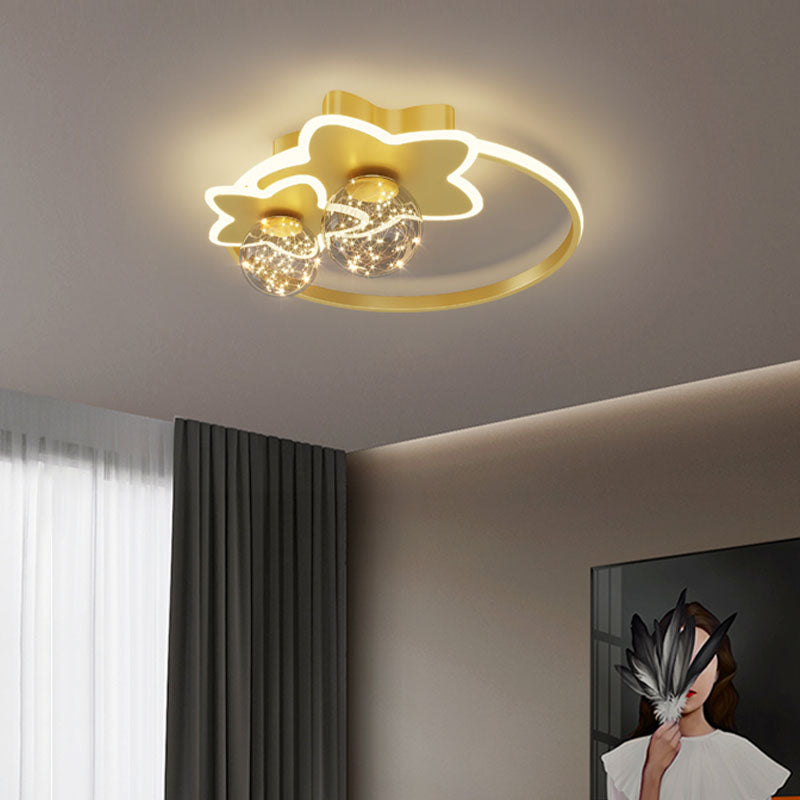 Geometric Flush Mount Light Modern 3 Light Flush Mount Light Fixtures with Glass Shade