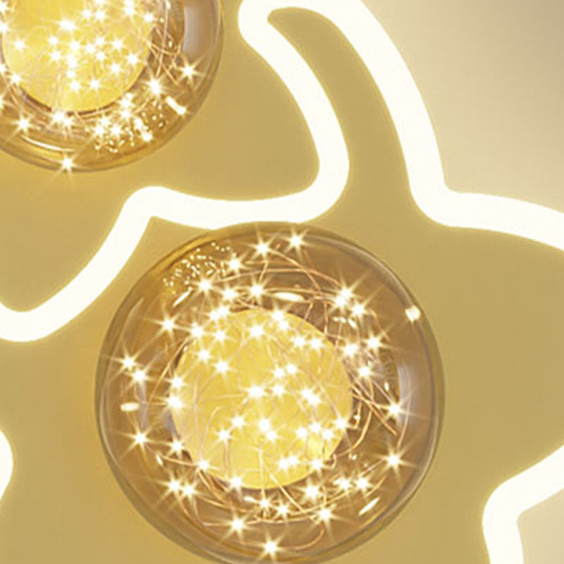 Geometric Flush Mount Light Modern 3 Light Flush Mount Light Fixtures with Glass Shade