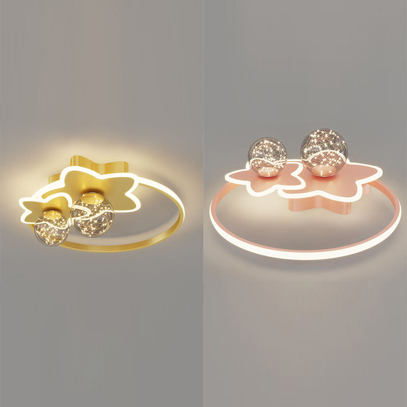 Geometric Flush Mount Light Modern 3 Light Flush Mount Light Fixtures with Glass Shade