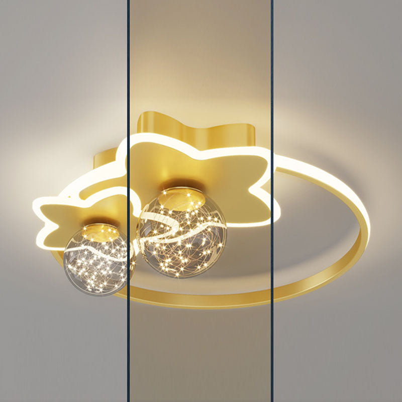 Geometric Flush Mount Light Modern 3 Light Flush Mount Light Fixtures with Glass Shade