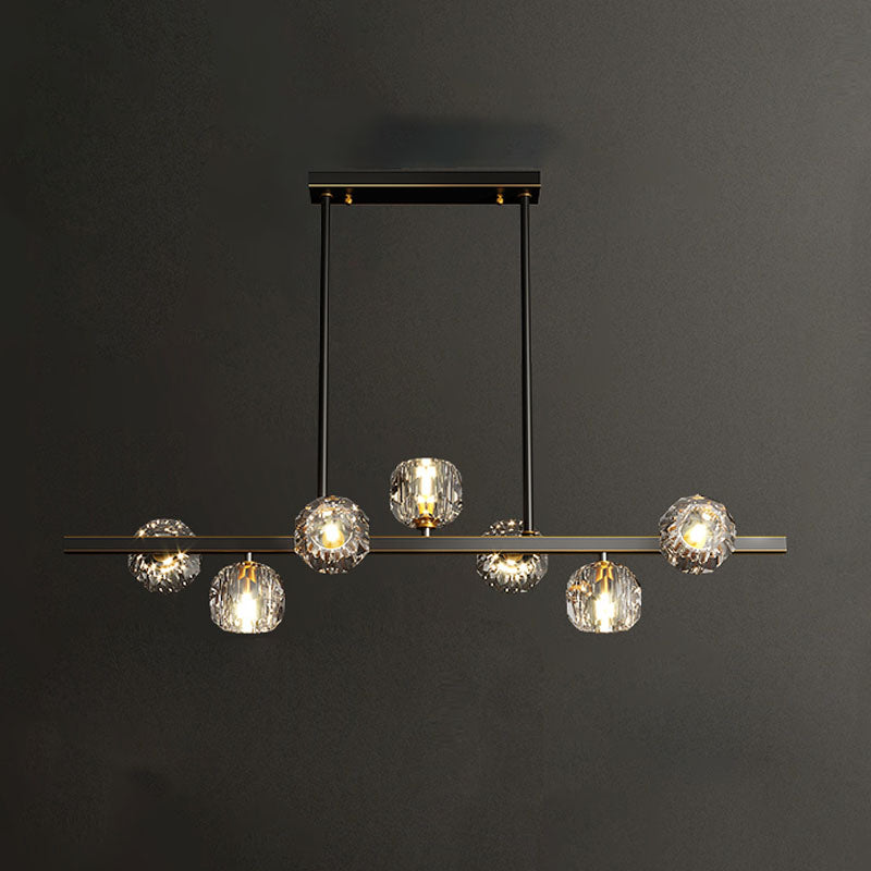 Lumière simple luxe moderne Crystal LED suspendu îlot suspendu pour salle à manger