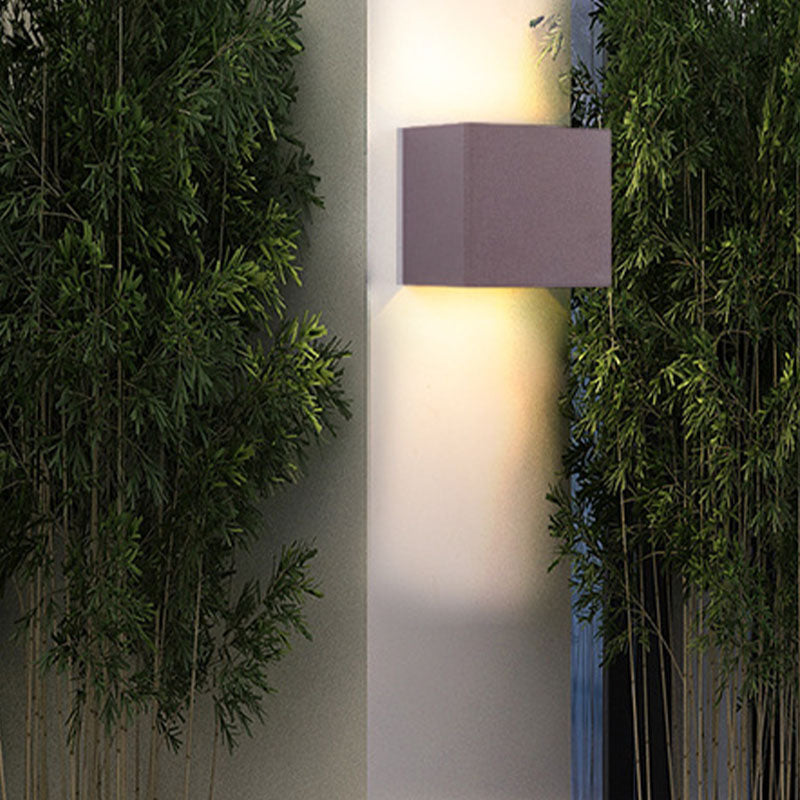 Lampada a parete da esterno a 2 luci moderne con parete in alluminio per giardino