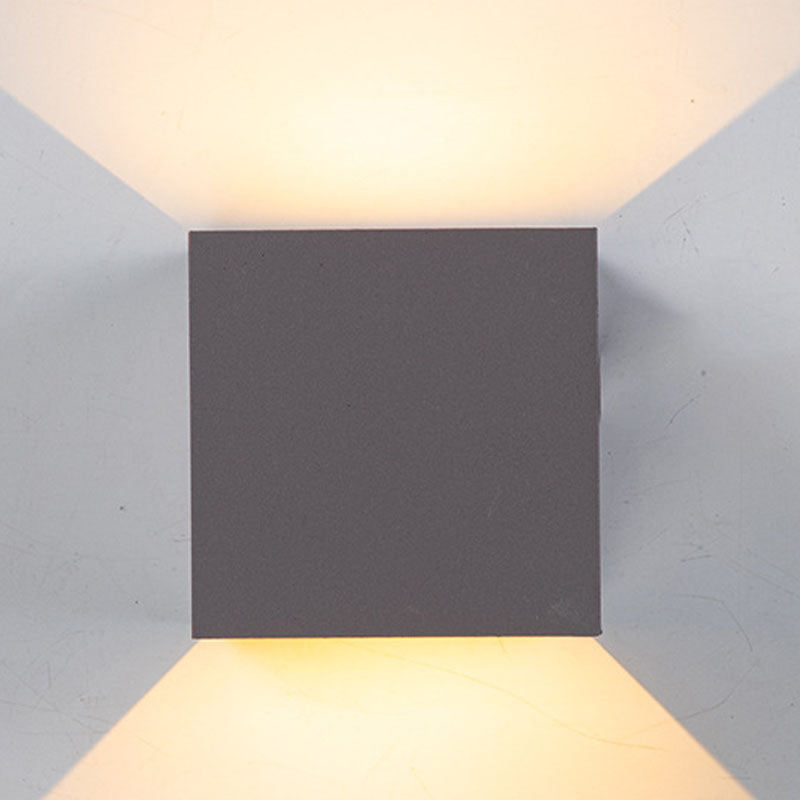 Lampada a parete da esterno a 2 luci moderne con parete in alluminio per giardino