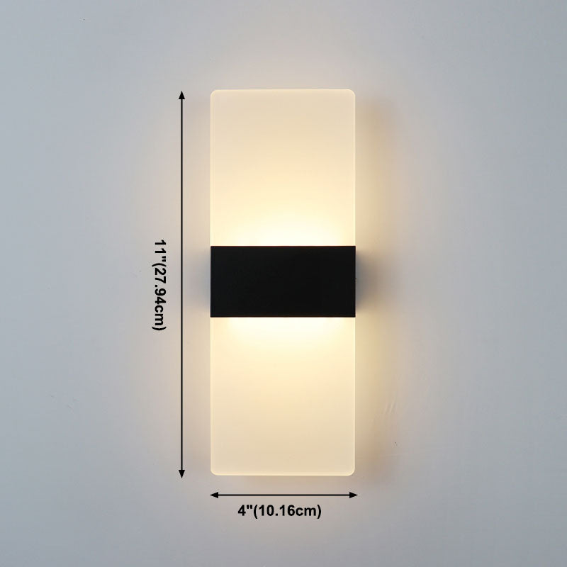 Simple Rectangular Shade Wall Sconce Light, Acrylic Sconce Light Fixture for Bedroom