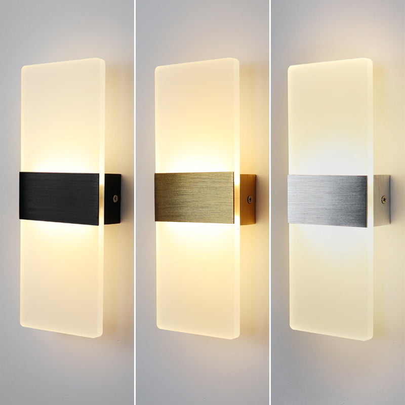 Simple Rectangular Shade Wall Sconce Light, Acrylic Sconce Light Fixture for Bedroom