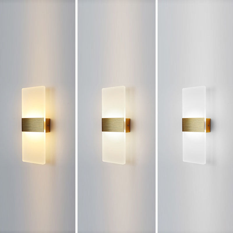 Simple Rectangular Shade Wall Sconce Light, Acrylic Sconce Light Fixture for Bedroom