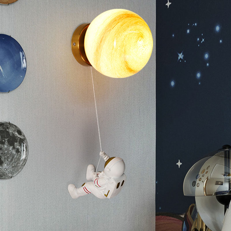 Stellar Globe Shade Wall Sconce Light, Modern Glass 1-Light Sconce Light Fixture