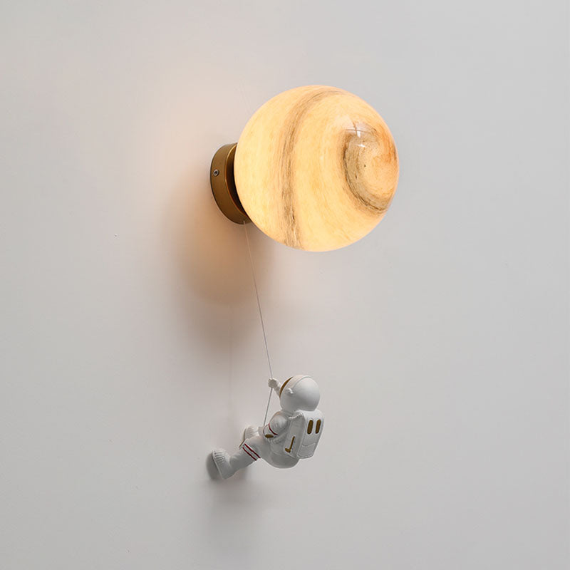 Stellar Globe Shade Wall Sconce Light, Modern Glass 1-Light Sconce Light Fixture