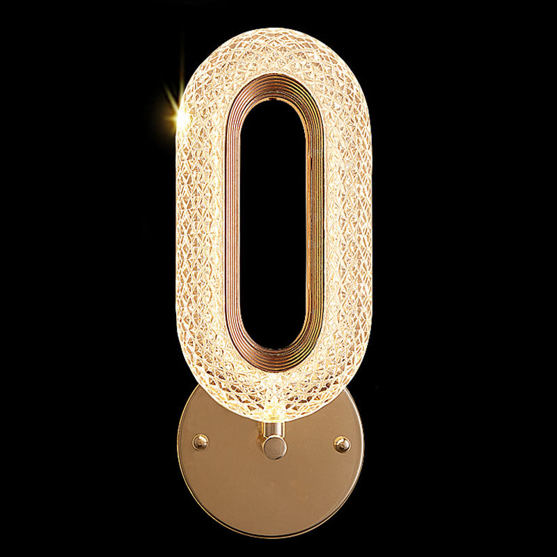 Nordic Circle Shade Wall Sconce Light, Luxury Acrylic Linear Sconce Light Fixture for Bedroom