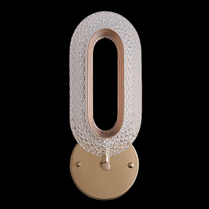 Nordic Circle Shade Wall Sconce Light, Luxury Acrylic Linear Sconce Light Fixture for Bedroom