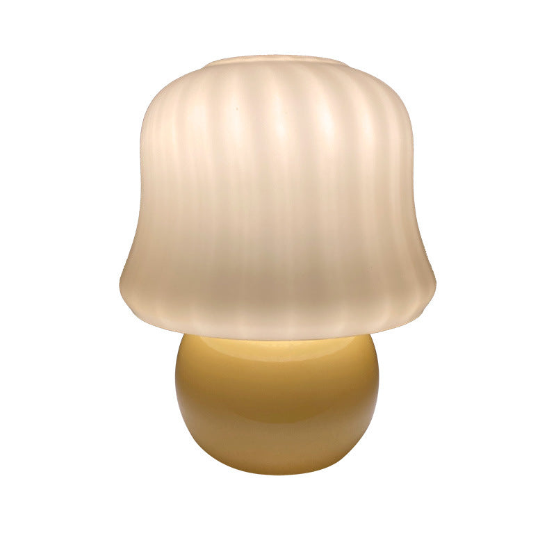 Lampade da tavolo in vetro a forma di tamburo Lampade da comodino in vetro stile moderno a 1 luce