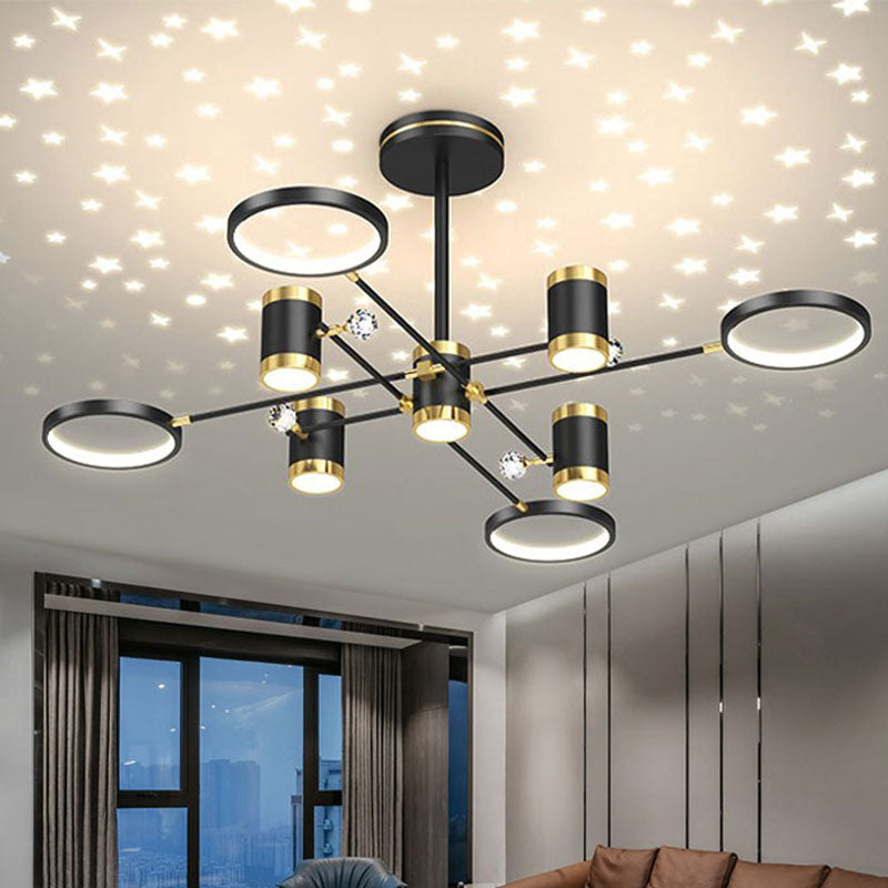 Nordic Light Luxus Einfacher moderner Stil LED -Anhänger Kronleuchter Licht für Wohnzimmer