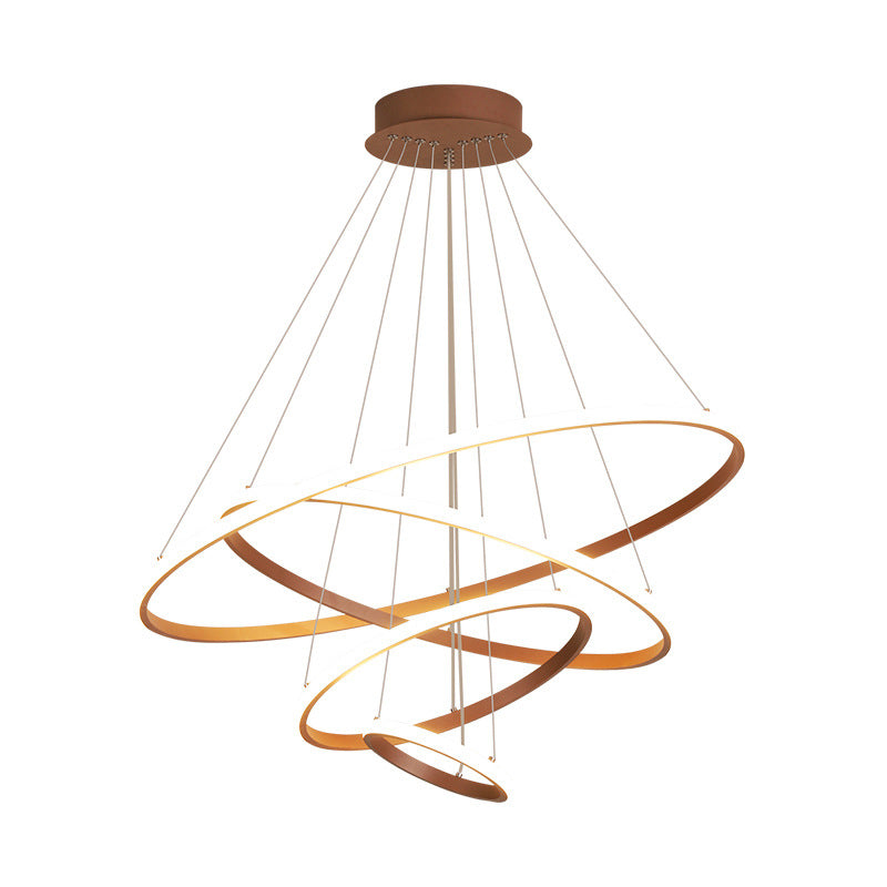 Multi-Rings Multi-Tier Modern Simple Style Metal Hanging Chandelier Lighting Fixtures