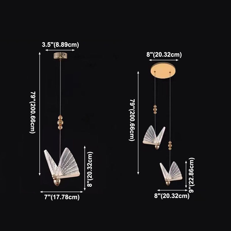 Moderner Butterfly Hängnisbeleuchtung Acryl Decke Anhängerlampe