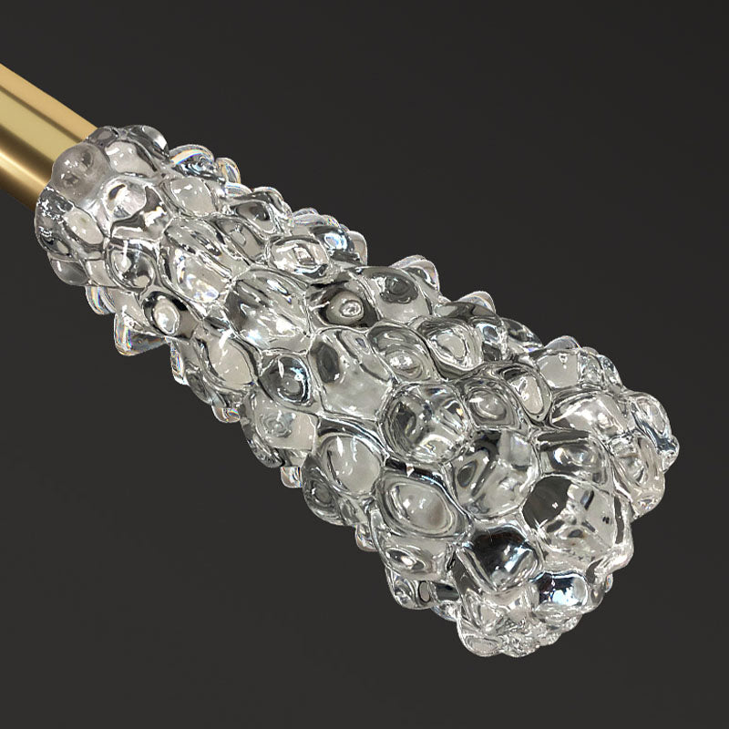 Luz de colgante de cristal transparente Lighting de suspensión de techo cónico de estilo moderno