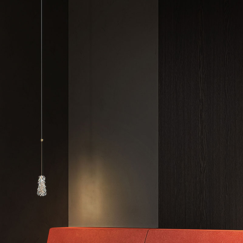 Luz de colgante de cristal transparente Lighting de suspensión de techo cónico de estilo moderno