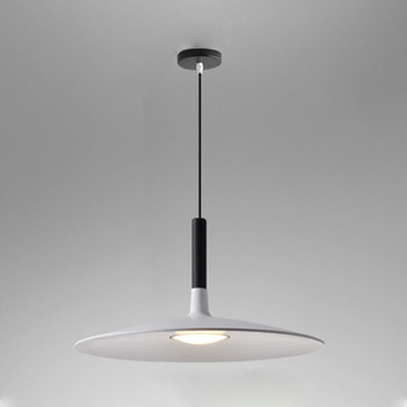 Minimalist Indoor Pendant Light, Metal Flat Shade LED Pendant Lighting