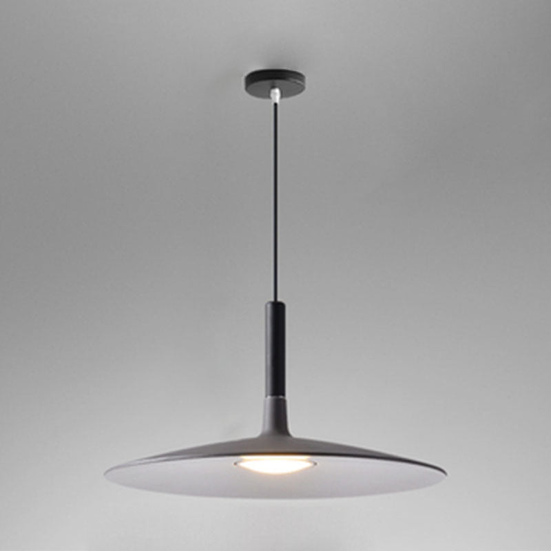 Minimalist Indoor Pendant Light, Metal Flat Shade LED Pendant Lighting