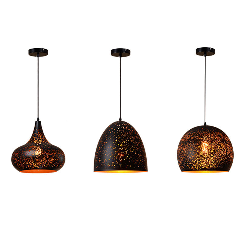 Modern Minimalist Pendant Light, Metallic Single-Light Hanging Pendant Lights in Black