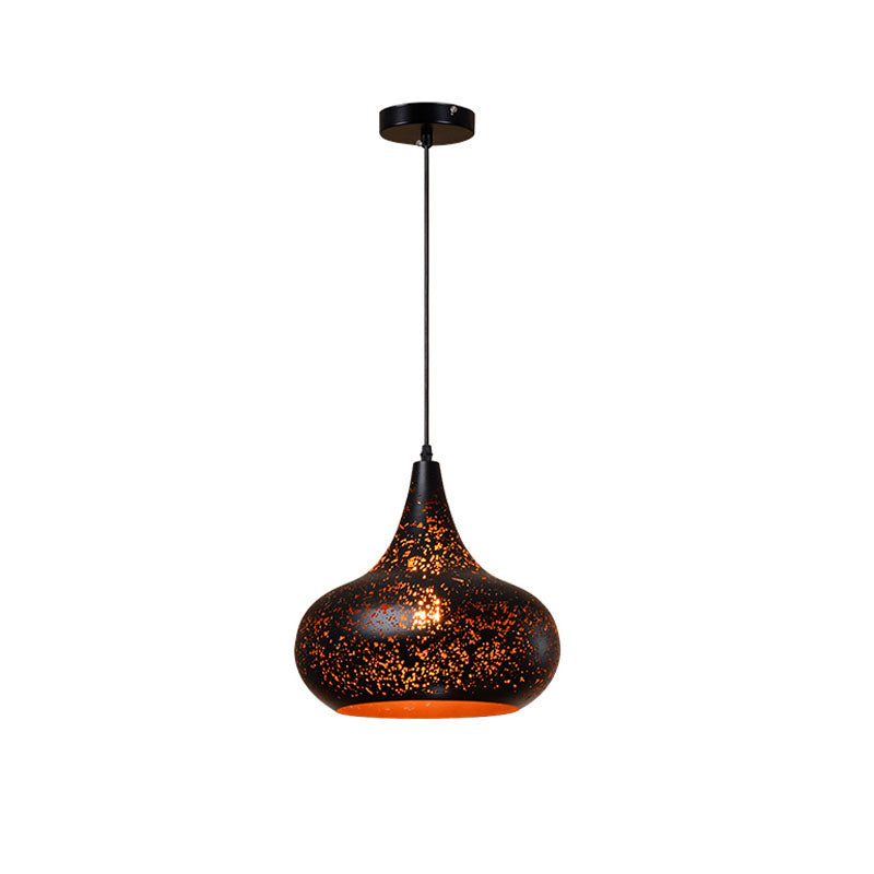 Modern Minimalist Pendant Light, Metallic Single-Light Hanging Pendant Lights in Black