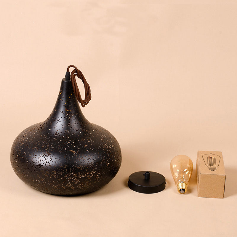 Modern Minimalist Pendant Light, Metallic Single-Light Hanging Pendant Lights in Black