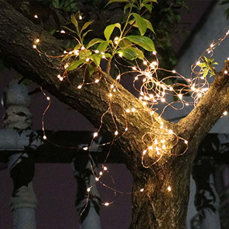 Modern Black Rope Light 50 Lights LED Global Outdoor Water Proof Light Post