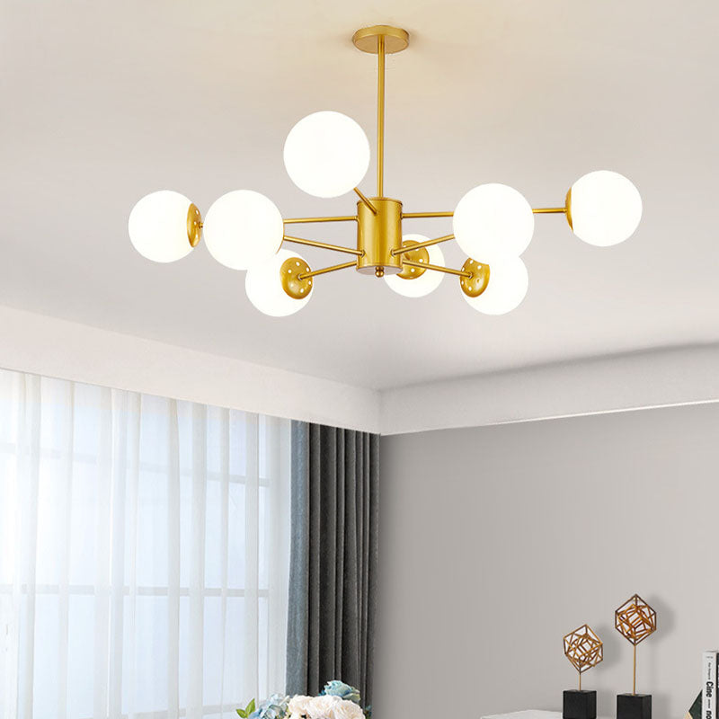 Lámpara de lámparas de lámparas de múltiples luces de vidrio de estilo moderno de estilo moderno en forma de globo