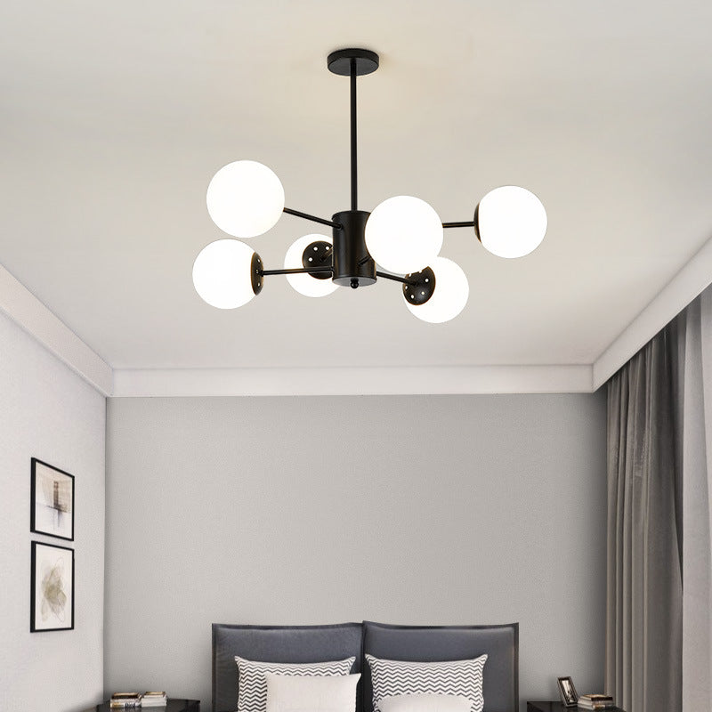 Lámpara de lámparas de lámparas de múltiples luces de vidrio de estilo moderno de estilo moderno en forma de globo