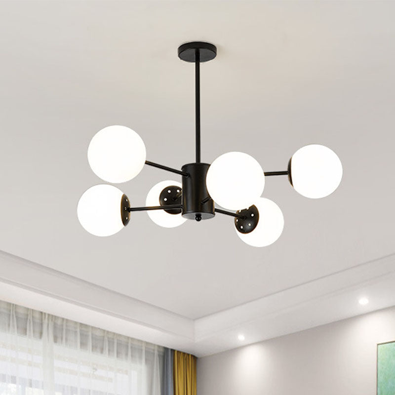 Lámpara de lámparas de lámparas de múltiples luces de vidrio de estilo moderno de estilo moderno en forma de globo