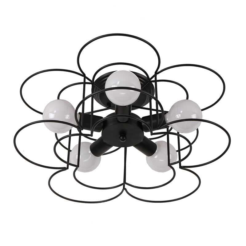 5 Blub Plafonnier Style Macron Cadre En Métal Semi Encastré Pour Chambre Fille Garçon